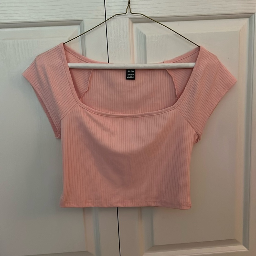 Salmon/ Coral Womens M Shein Crop Top